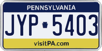 PA license plate JYP5403