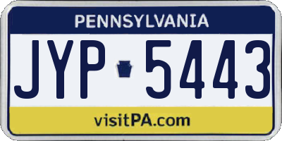 PA license plate JYP5443