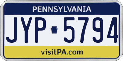 PA license plate JYP5794