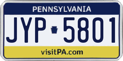PA license plate JYP5801
