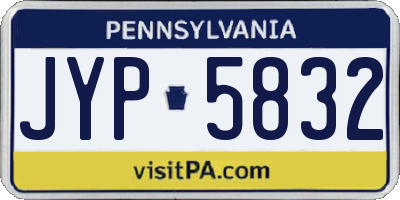 PA license plate JYP5832