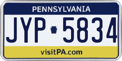 PA license plate JYP5834