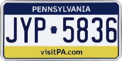 PA license plate JYP5836