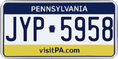 PA license plate JYP5958