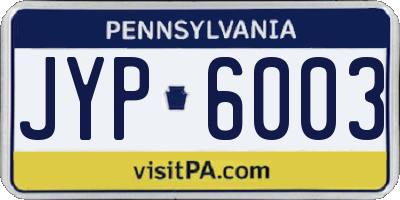 PA license plate JYP6003