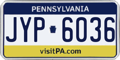 PA license plate JYP6036