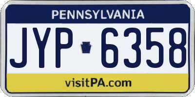 PA license plate JYP6358