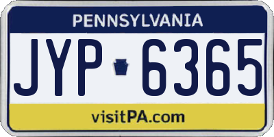 PA license plate JYP6365