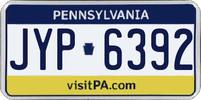 PA license plate JYP6392