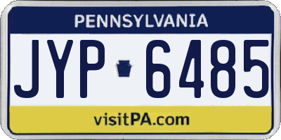 PA license plate JYP6485