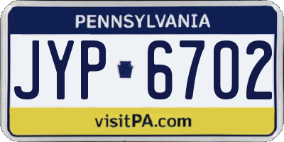 PA license plate JYP6702