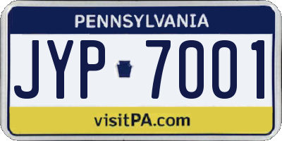 PA license plate JYP7001