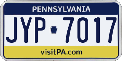 PA license plate JYP7017
