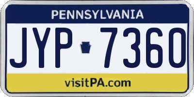 PA license plate JYP7360