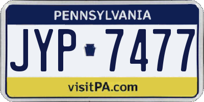 PA license plate JYP7477