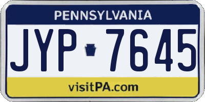PA license plate JYP7645