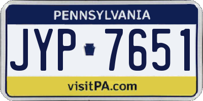 PA license plate JYP7651