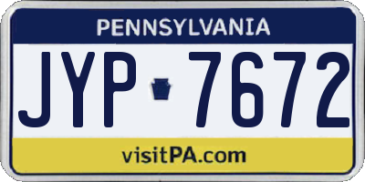 PA license plate JYP7672
