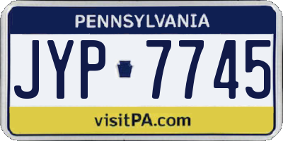 PA license plate JYP7745