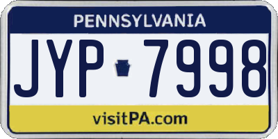 PA license plate JYP7998