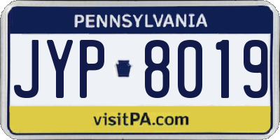 PA license plate JYP8019