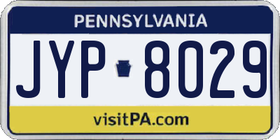 PA license plate JYP8029