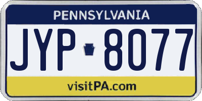 PA license plate JYP8077