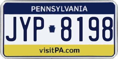 PA license plate JYP8198