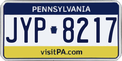 PA license plate JYP8217