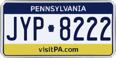 PA license plate JYP8222