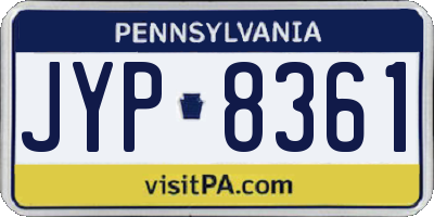 PA license plate JYP8361