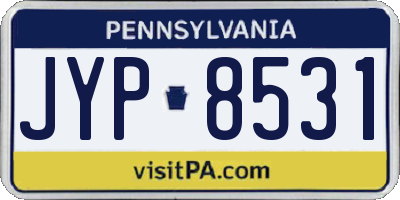 PA license plate JYP8531