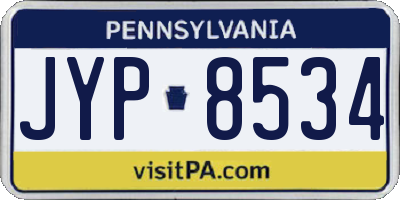 PA license plate JYP8534