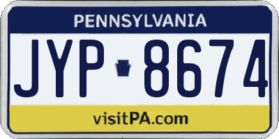 PA license plate JYP8674
