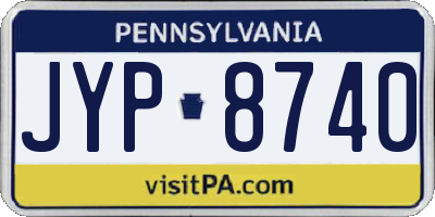 PA license plate JYP8740