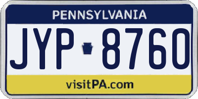 PA license plate JYP8760