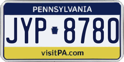 PA license plate JYP8780