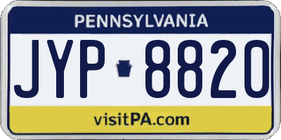 PA license plate JYP8820