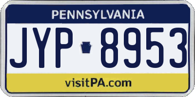 PA license plate JYP8953