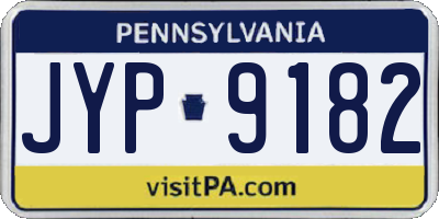 PA license plate JYP9182