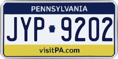 PA license plate JYP9202