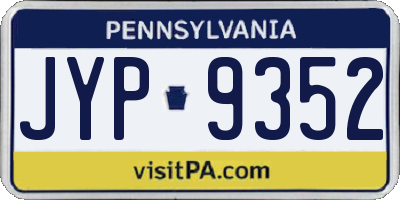 PA license plate JYP9352