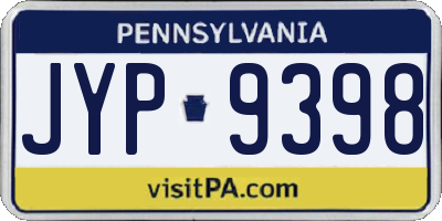 PA license plate JYP9398