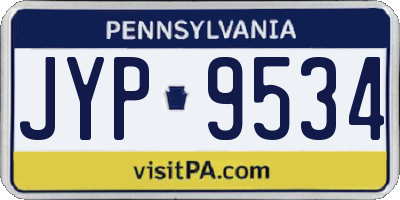 PA license plate JYP9534