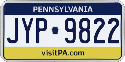 PA license plate JYP9822