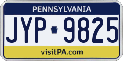 PA license plate JYP9825