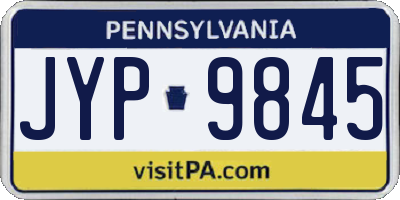 PA license plate JYP9845