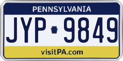 PA license plate JYP9849