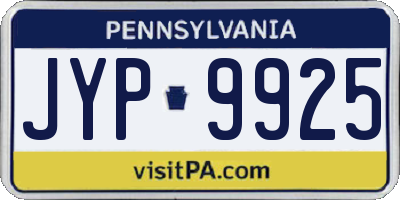 PA license plate JYP9925