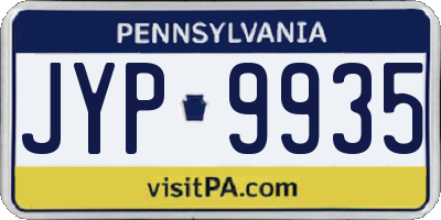 PA license plate JYP9935